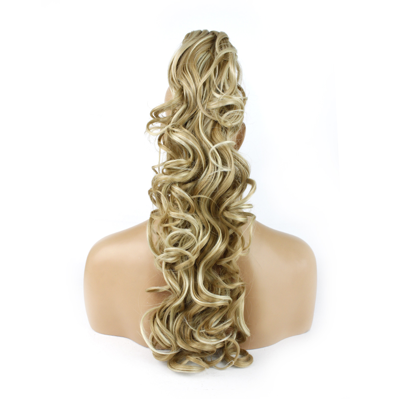 PONYTAIL Clip In Hair Extensions Light Blonde #613 REVERSIBLE 4