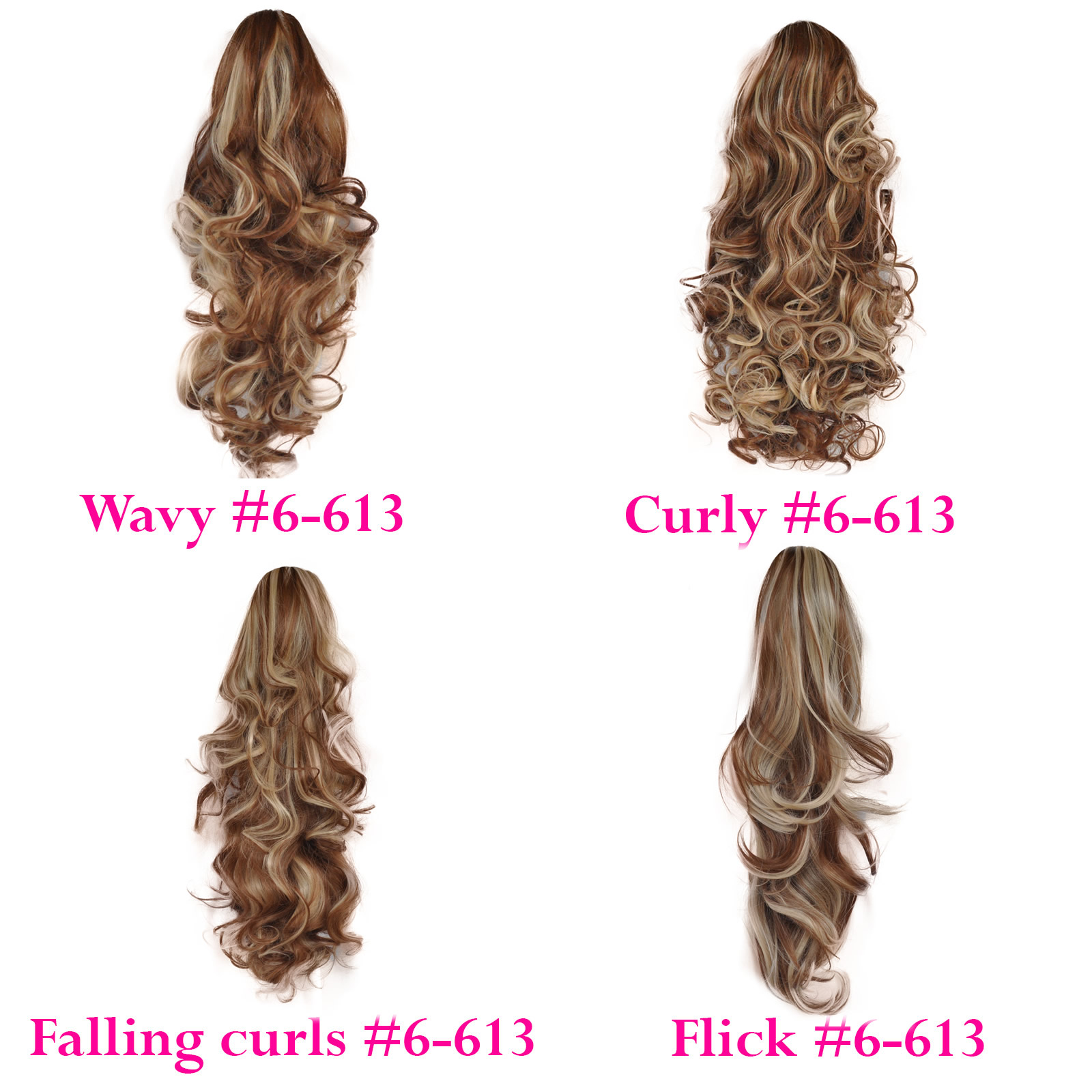 Ponytail Claw Clip Hair Piece Wavy Heat Resistant Reversible Hair