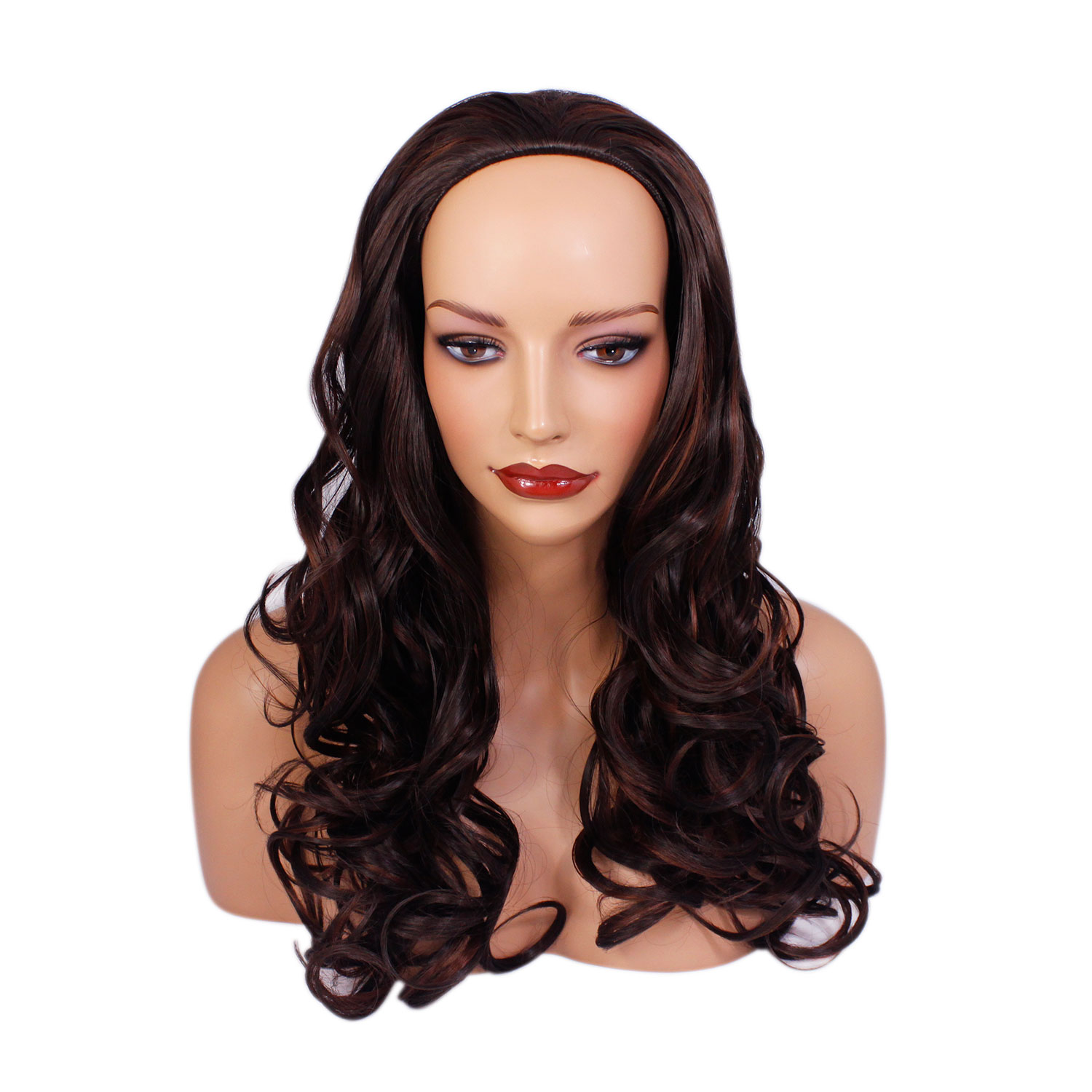 Ladies 3/4 Wig Half Fall Clip In Hair Piece 3 Styles / 50 Shades eBay