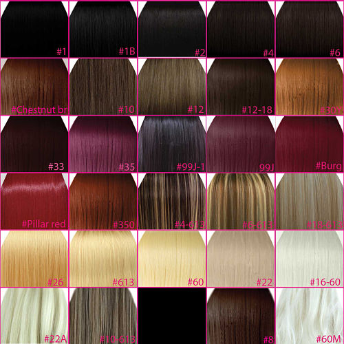 Burgundy Hair Colour Chart