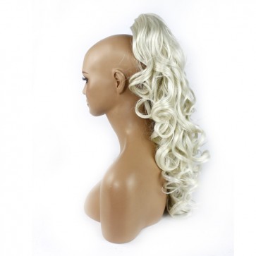 22 Inch Ponytail Curly Claw Clip - Platinum Blonde