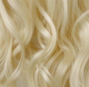 23" Clip In ONE PIECE WAVY CURLY Lightest Blonde #60 1pc 5 Clips