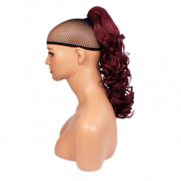 17 Inch Ponytail Curly Claw Clip - Burgundy