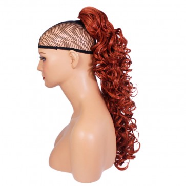 22 Inch Ponytail Curly Claw Clip - Copper