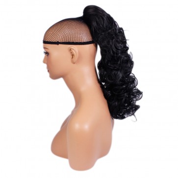 17 Inch Ponytail Curly Claw Clip - Natural Black