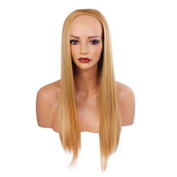 22 Inch Ladies 3/4 Wig Straight - Dark Gold Blonde