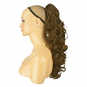 17 Inch Ponytail Curly - Ash Brown