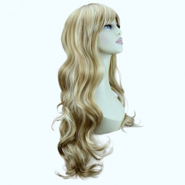 22" Ladies Full WIG Long Hair Piece WAVY Blonde Mix #18/613