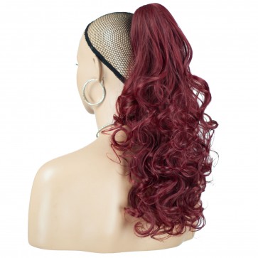 22 Inch Ponytail Curly Claw Clip - Burgundy