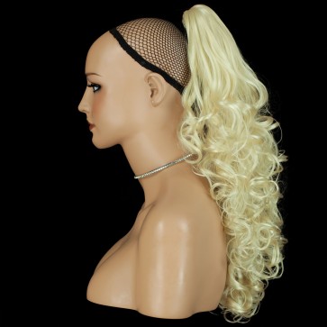 22 Inch Ponytail Curly Claw Clip - Lightest Blonde