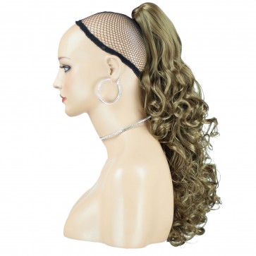 17 Inch Ponytail Curly Claw Clip - Light Brown