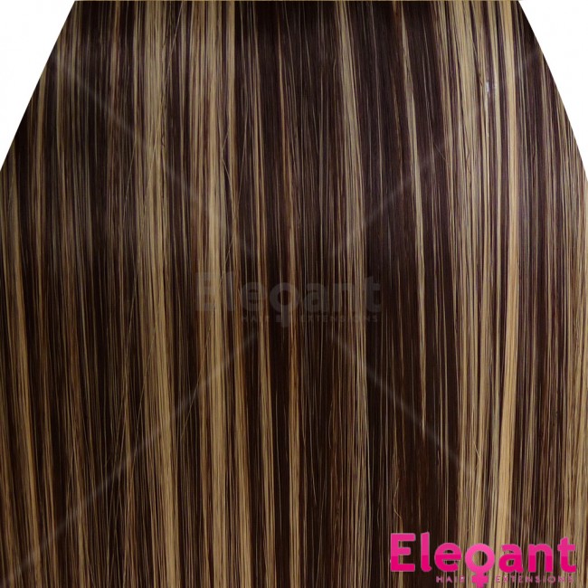 22 Inch Clip In Hair Extensions Straight Dark Brown Blonde Mix 4