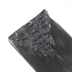 22 Inch Clip in Hair Extensions Straight 8pcs - Darkest Brown