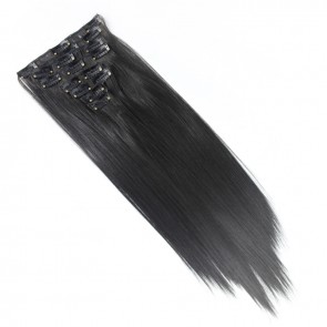 15 Inch Clip in Hair Extensions Straight 8pcs - Darkest Brown