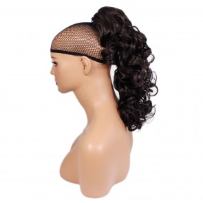 17 Inch Ponytail Curly Claw Clip - Dark Brown