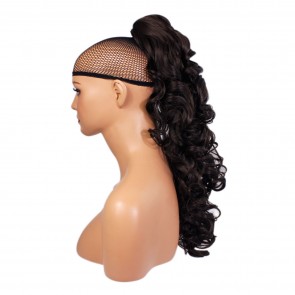 22 Inch Ponytail Curly Claw Clip - Dark Brown
