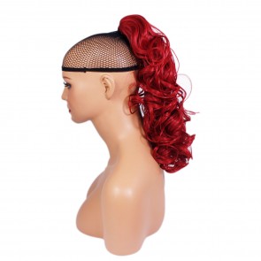 17 Inch Ponytail Curly Claw Clip - Pillar Red