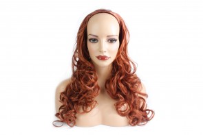 22 Inch Ladies 3/4 Wig Curly - Copper #350