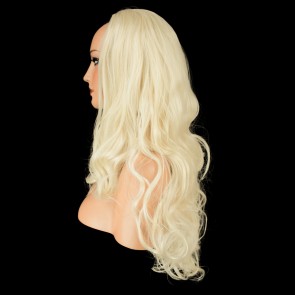 22 Inch Ladies 3/4 Wig Curly - Swedish Blonde