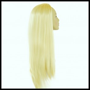 22 Inch Ladies 3/4 Wig Straight - Lightest Blonde