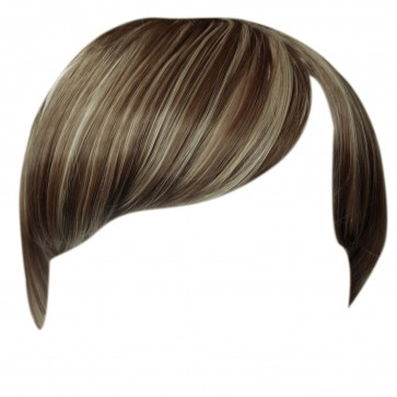 FRINGE BANG Clip in Hair Extension STRAIGHT Dark Brown/Blonde Mix #4/613