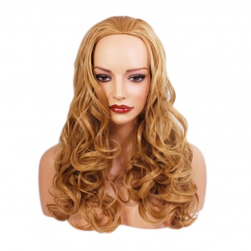 22 Inch Ladies 3/4 Wig Wavy - Dark Gold Blonde