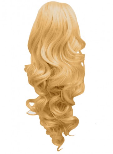 22 Inch Ponytail Curly - Golden Blonde #26 Claw Clip