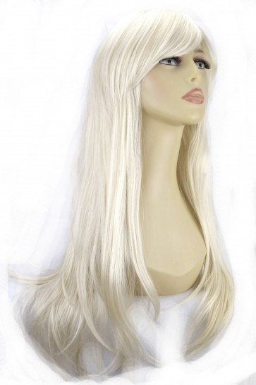 20" Ladies Full WIG Long Hair Piece FLICK Style Platinum Blonde #16/60