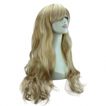 22" Ladies Full WIG Long Hair Piece LOOSE WAVES Blonde Mix #18/613