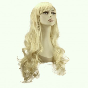 22" Ladies Full WIG Long Hair Piece WAVY Light Blonde #613
