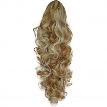17 Inch Ponytail Curly Claw Clip - Strawberry Blonde Mix #27/613