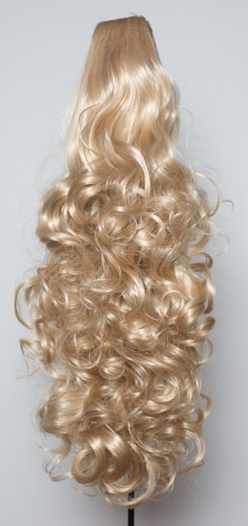 22 Inch Ponytail Curly Claw Clip - Ash Blonde
