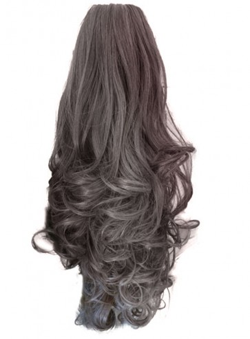 22 Inch Ponytail Curly Claw Clip - Light Ash Brown