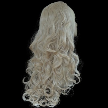 22 Inch Ladies 3/4 Wig Curly - Champagne Blonde #22
