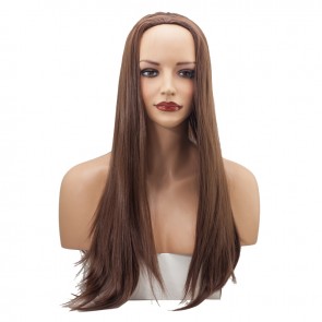 22 Inch Ladies 3/4 Wig Straight - Chocolate Brown