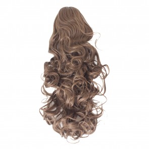22 Inch Ponytail Curly Claw Clip - Light Chocolate Brown
