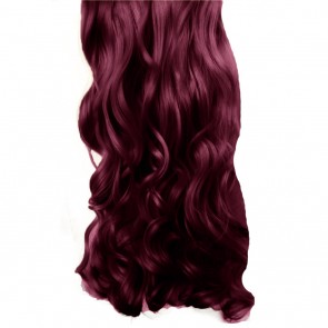 22 Inch Clip in Hair Extensions Curly 8pcs - Rich Wine