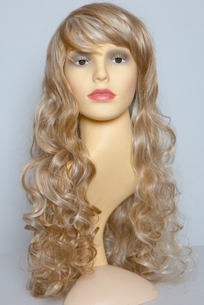 22 Inch Ladies Full Wig Curly - Strawberry Blonde Mix #27/613