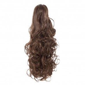 17 Inch Ponytail Curly Claw Clip - Chocolate Brown