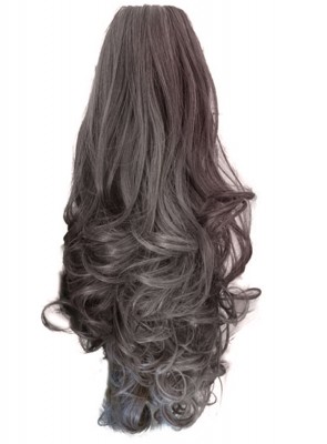 17 Inch Ponytail Curly Claw Clip - Light Ash Brown