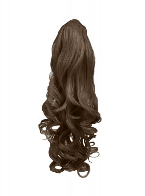22 Inch Ponytail Wavy Claw Clip - Light Brown