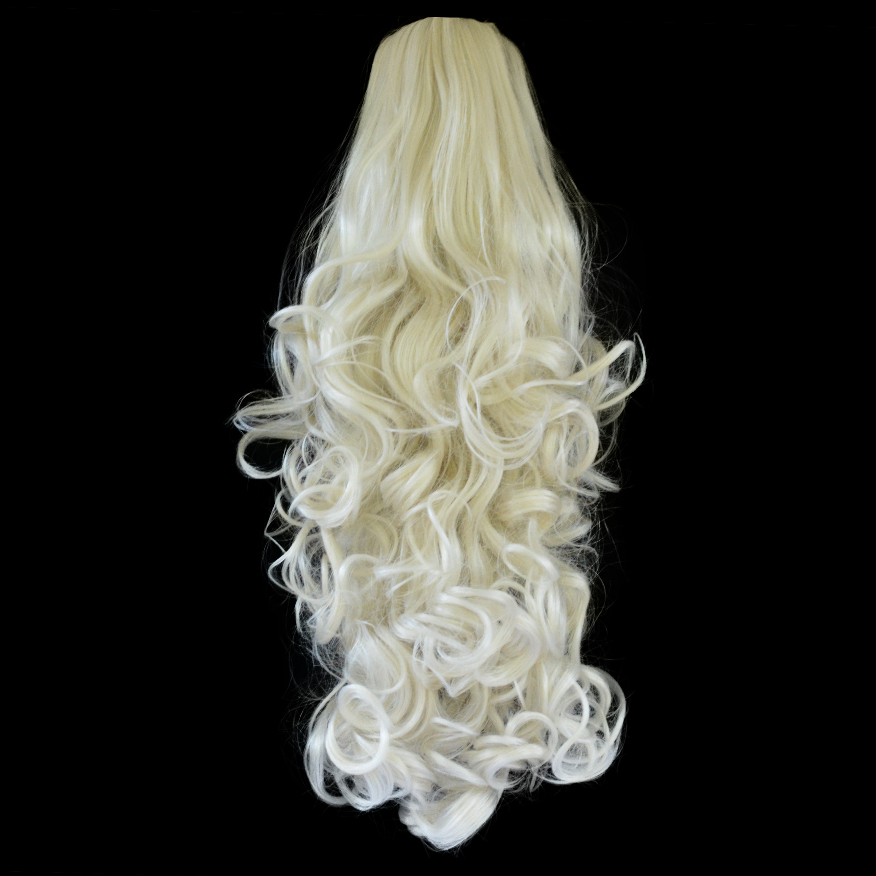PONYTAIL Clip In Hair Extensions Platinum Blonde #16/60 REVERSIBLE 4 ...