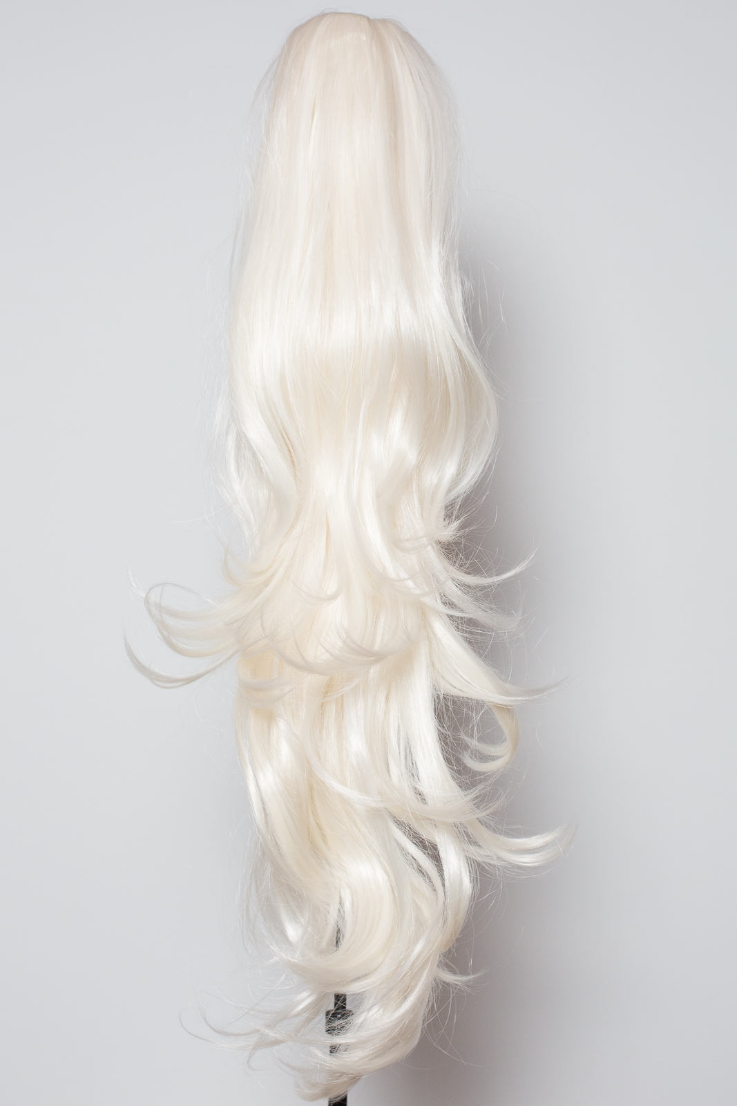 Ponytail Clip In On Hair Extensions White Blonde 60m Reversible 4