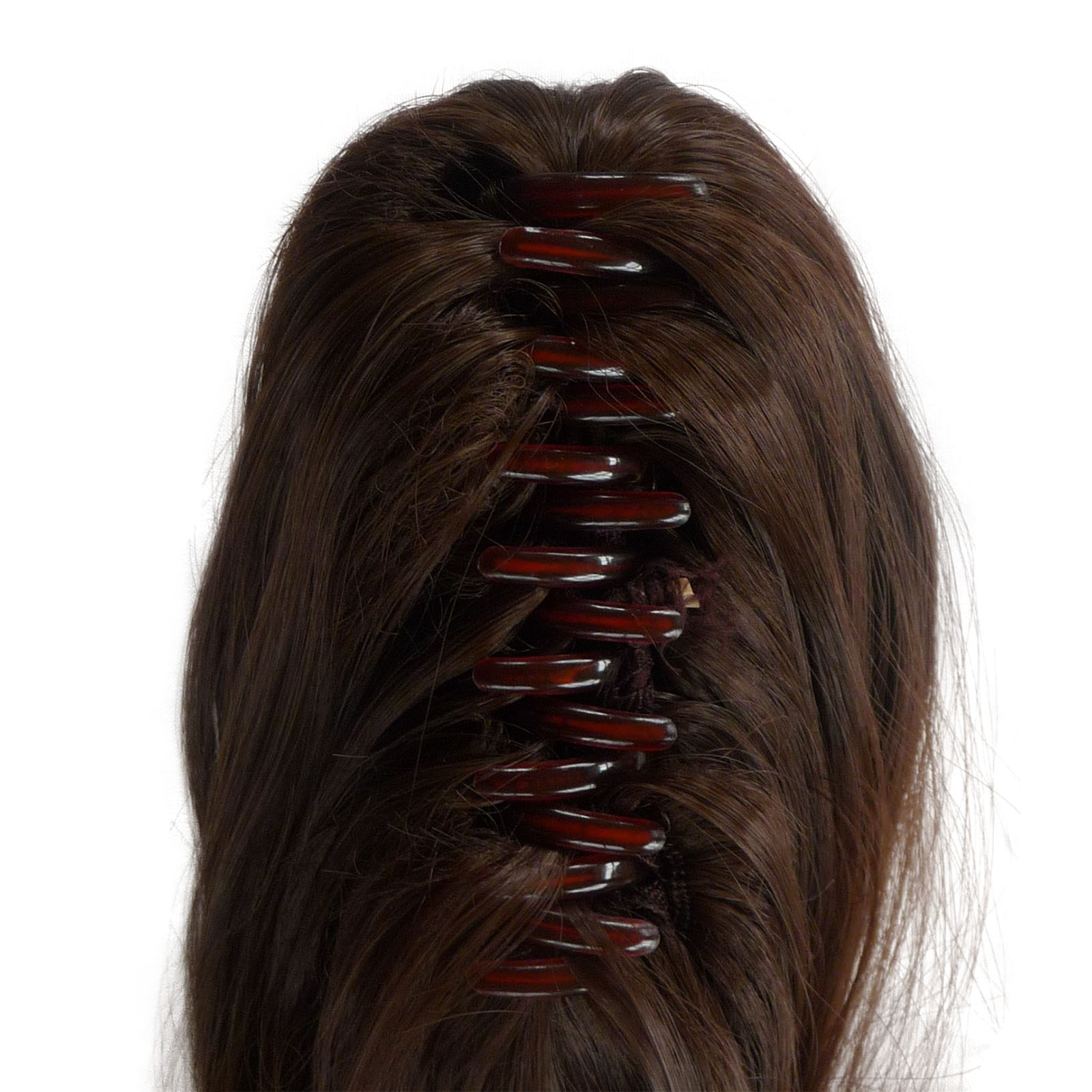 17 22 Ponytail Clip In On Hair Extensions Chestnut Brown Reversible 4 Styles Ebay