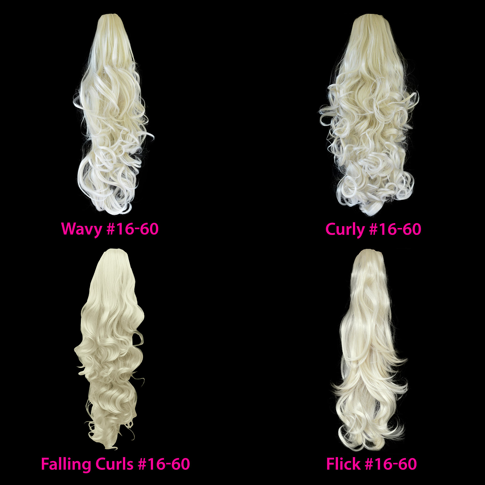 Ponytail Clip In Hair Extensions Platinum Blonde 16 60 Reversible