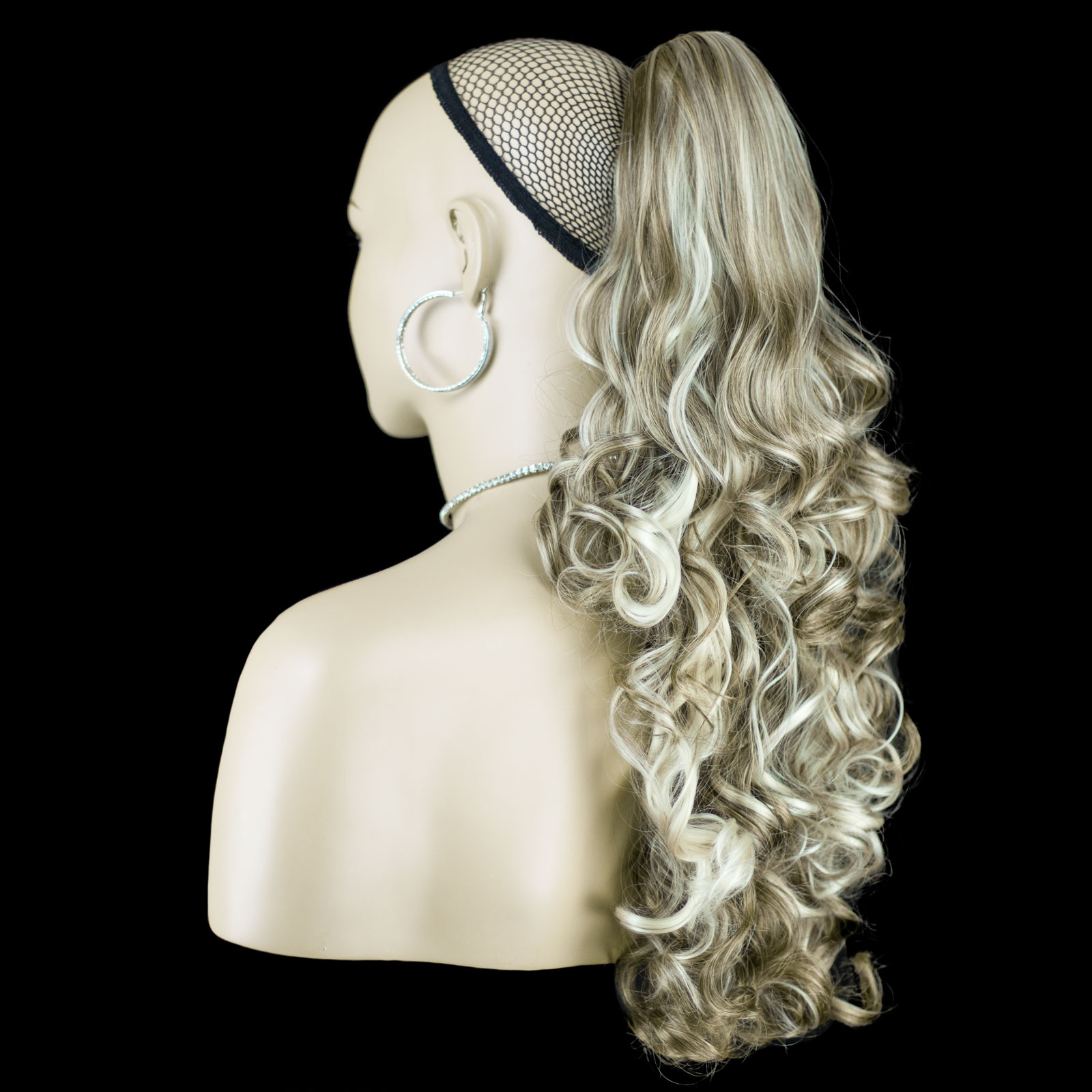 Ponytail Claw Clip Ash Brown Blonde Mix 10 613 Curly 22 Hairpiece Ebay